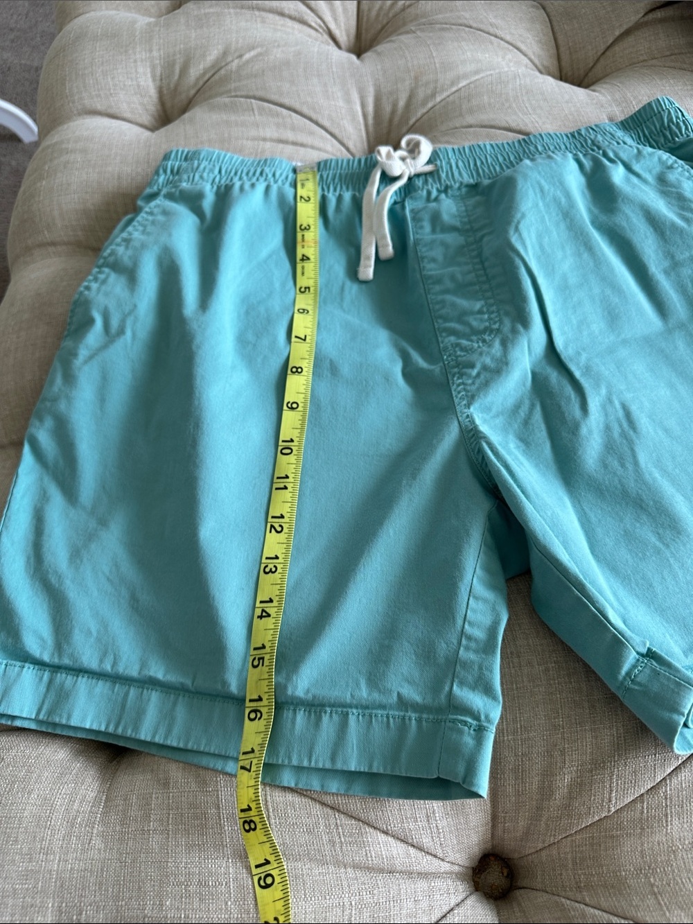 J. Crew Men's Aqua Drawcord Swim Trunks - Picture 2 of 5